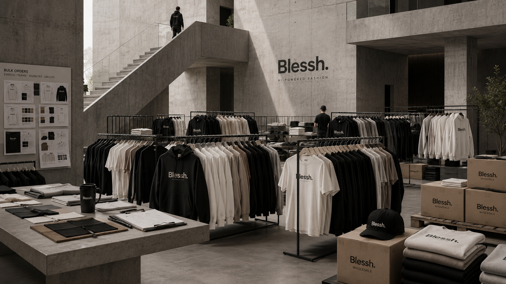 Marka merch üretimi için hazırlanmış baskılı ürünler